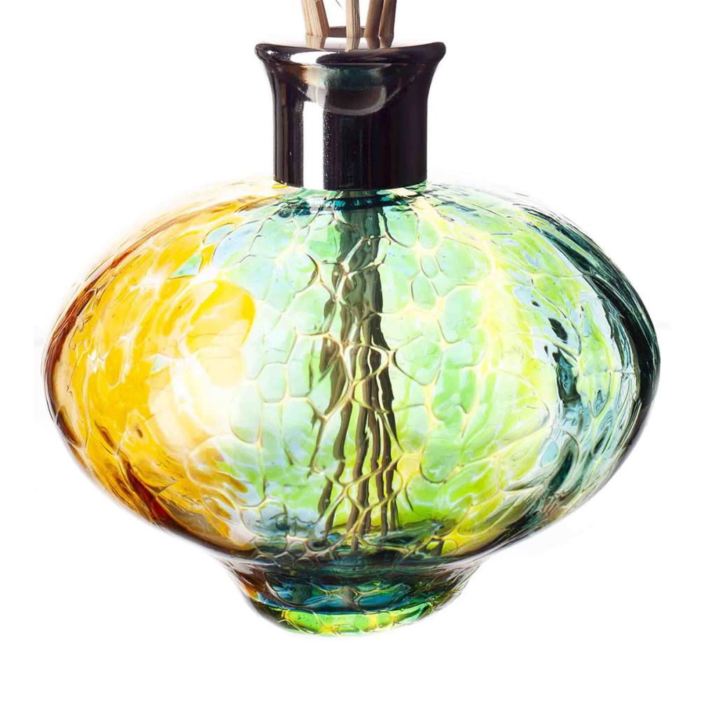 Amelia Art Glass Optic Turquoise, Yellow & Orange Oval Reed Diffuser Extra Image 1